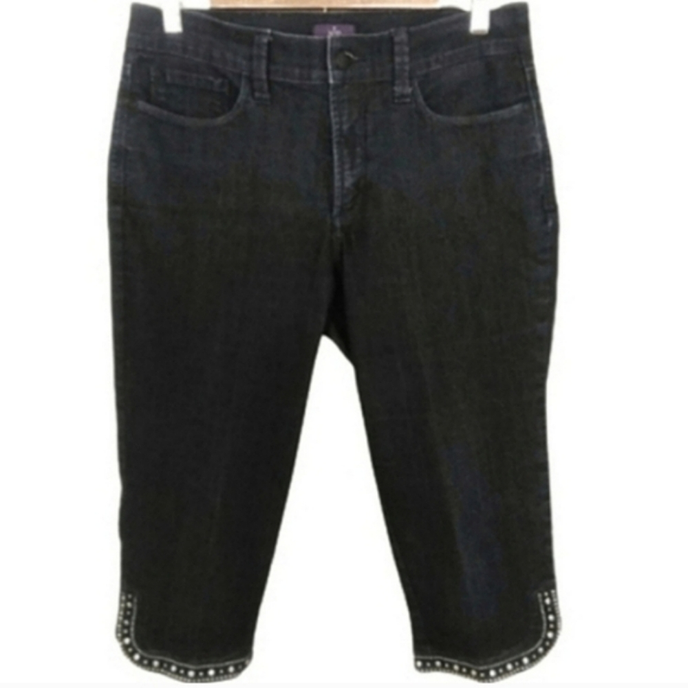 Not Your Daughters Jeans Ariel Crop Embellished Lift Tuck Tech Jeans NYDJ